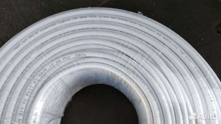 Телевизионный кабель RG-6 (коаксиальный, 75 Ом)