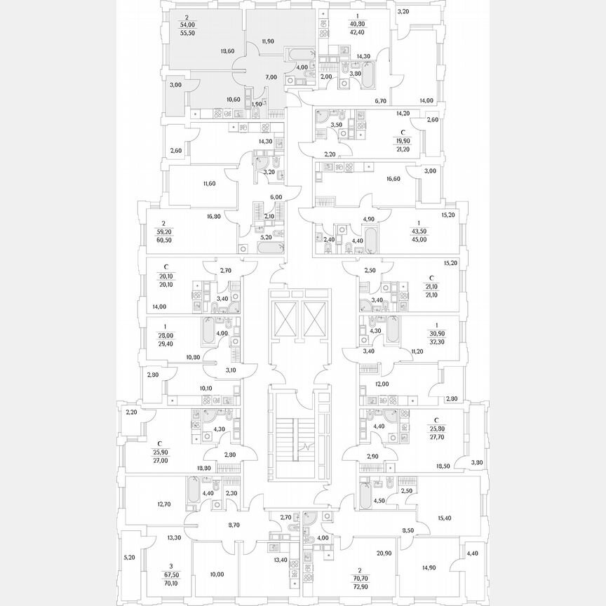 2-к. квартира, 23,4 м², 11/13 эт.