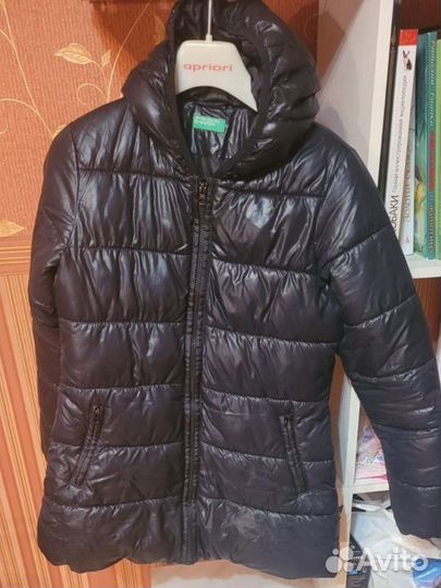 Пуховик куртка для девочки Benetton +шапка Global