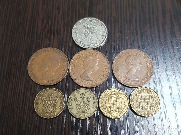Монеты Англии. Шиллинг. Пенни. Пенс