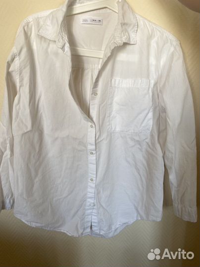 Рубашка белая zara для девочки