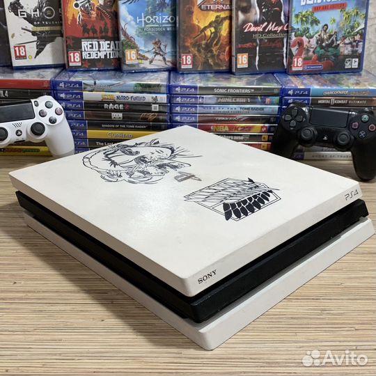 Sony PlayStation 4 Pro 1TB С Принтом Белая