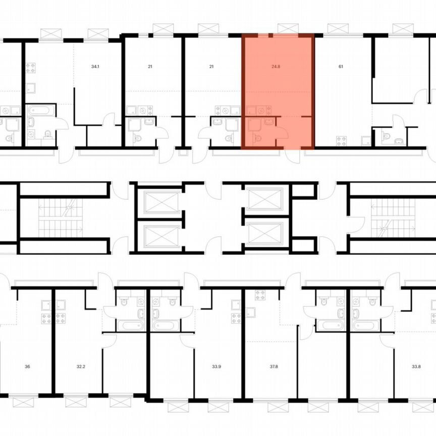 Квартира-студия, 24,8 м², 15/24 эт.