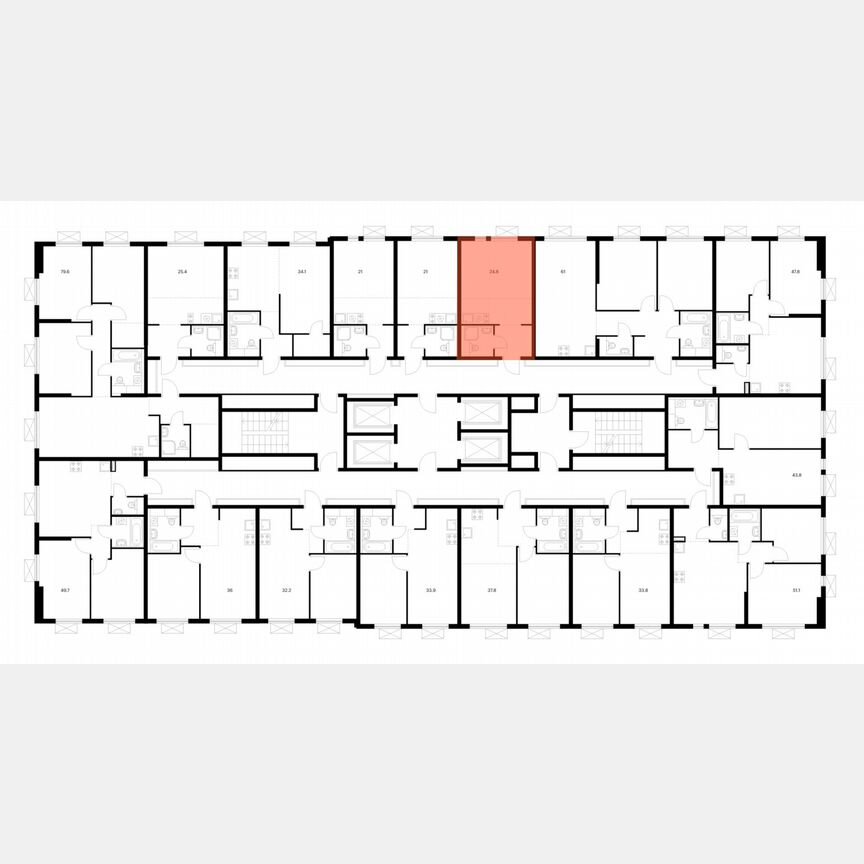 Квартира-студия, 24,8 м², 15/24 эт.