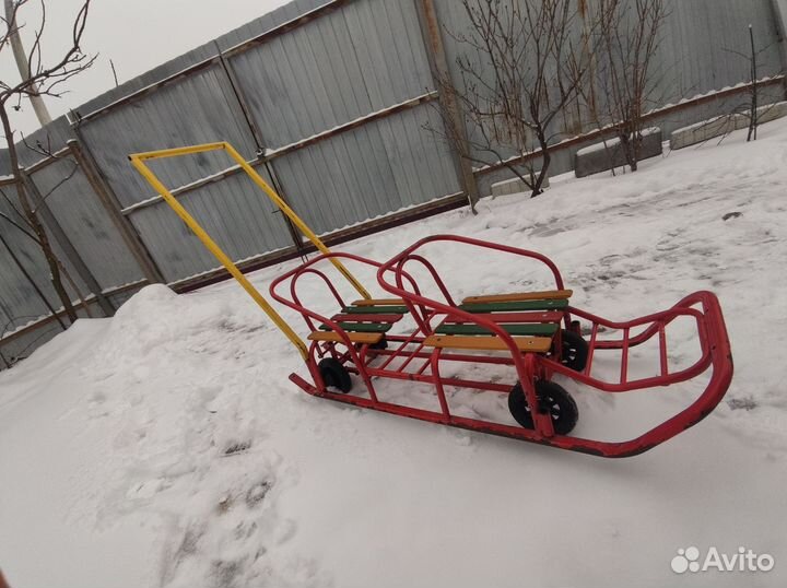 Санки для двоих с колесами бу