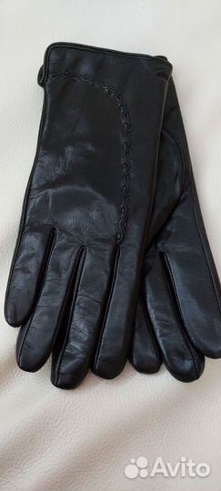 Зимние перчатки кожа козлика набивная шерсть