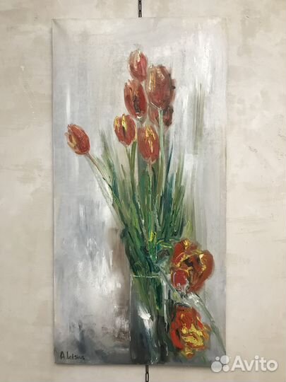 Картина маслом на холсте цветы