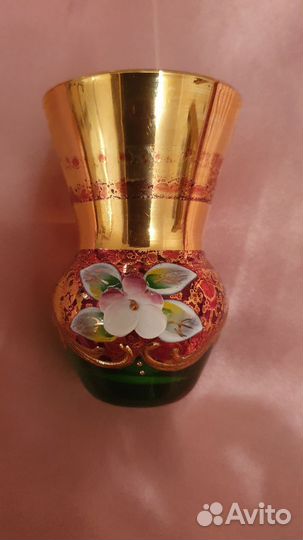 Ваза цветное стекло чехия СССР