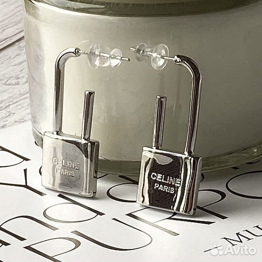 Серьги celine замок