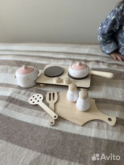 Набор детской деревянной посуды