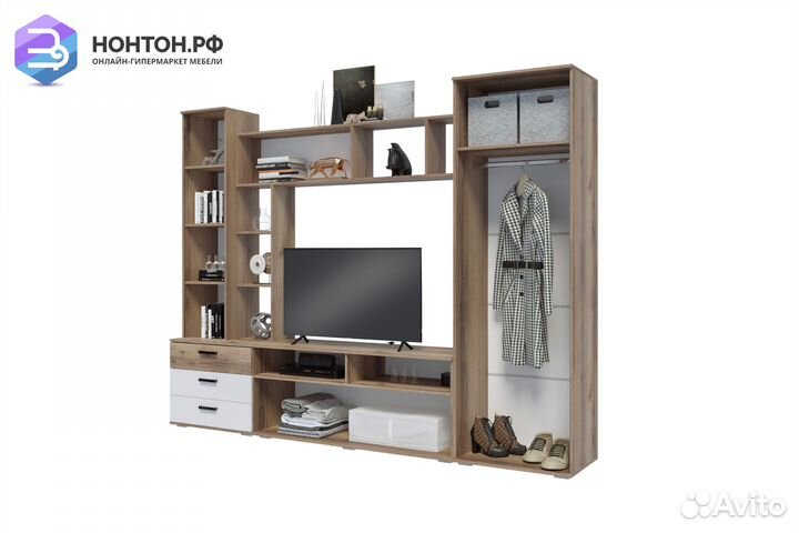 Гостиная Крокус дуб делано / белый глянец