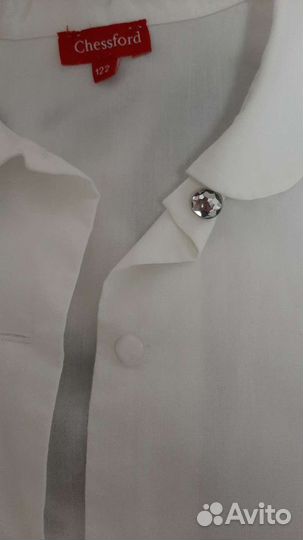 Школьная Рубашка с кружевные рукавами 122 размер