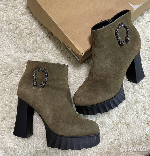 Ботильоны натуральная замша