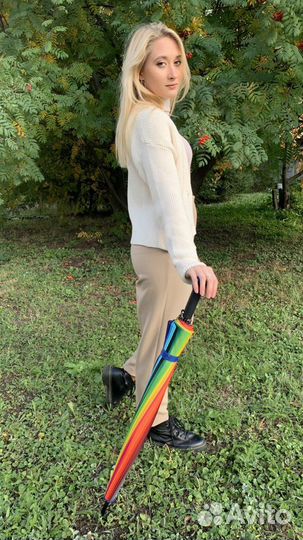 Яркий радужный зонт 24 спицы металл