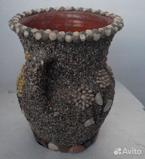 Ваза ракушки керамика высотой 20 см Ручная работа