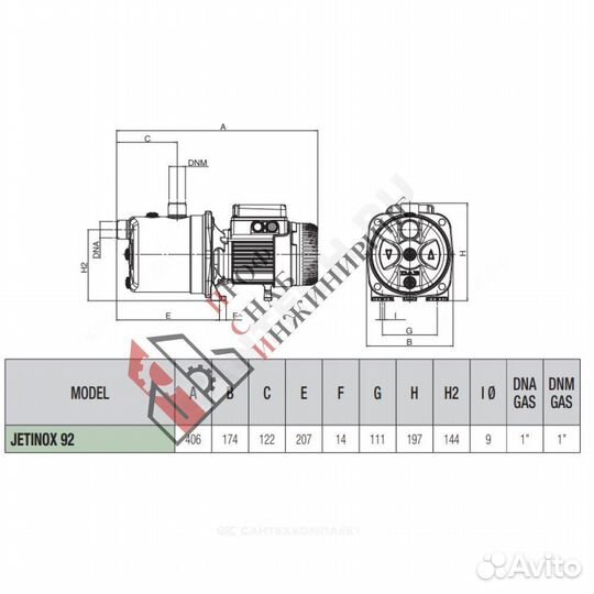 Насос jetinox 92 M DAB 60172432H