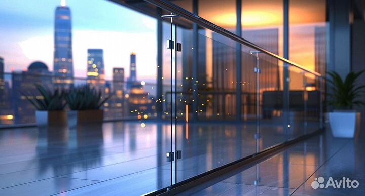 Стеклянные перила для лестниц