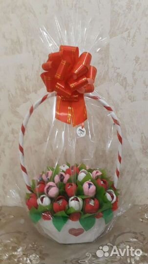 Сладкая корзина из конфет
