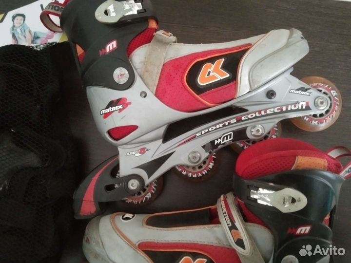 Коньки роликовые в комплекте с новой защитой