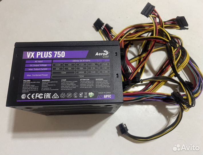 Блок питания 750W Aerocool VX plus 750W