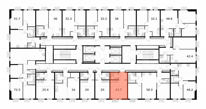 Квартира-студия, 23,7 м², 26/32 эт.