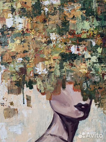 Картина акрилом на холсте в интерьер осень