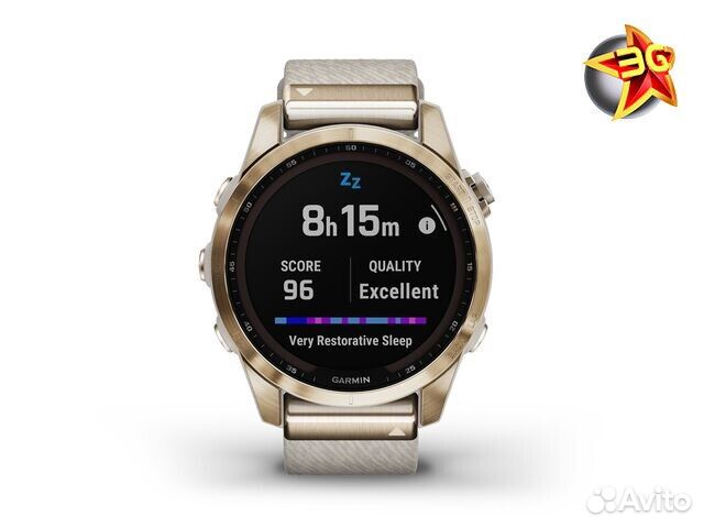 Часы Garmin Fenix 7S Sapphire Solar Nylon Cream Go