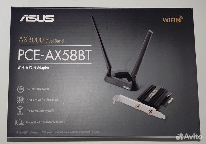 Wi-Fi адаптер + Bluetooth asus PCE-AX58BT