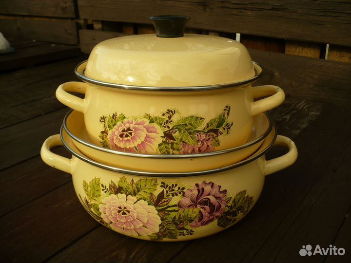 Кастрюли эмалированные СССР 2 шт. одним лотом