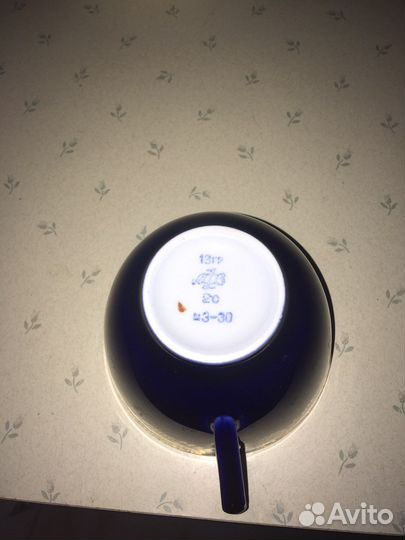 Чашки с блюдцами лфз кобальт