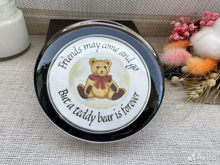 Утяжелитель для бумаги стекло мишка Англия 1996