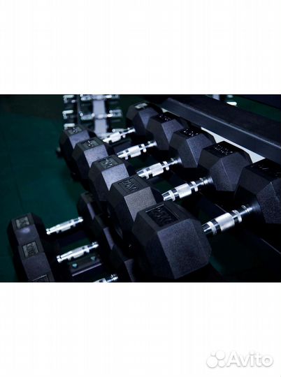 Гантель гексагональная обрезиненная