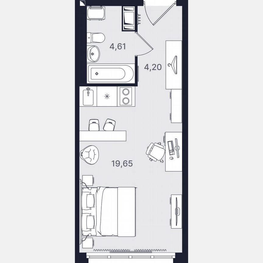 Апартаменты-студия, 28,5 м², 6/24 эт.