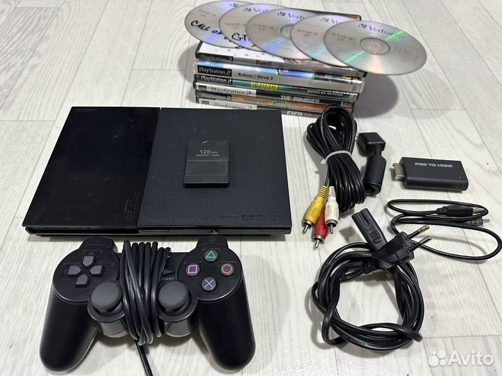 Sony PlayStation 2 slim прошитая + игры
