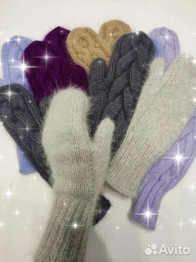 Новые шапка варежки снуд бактус джемпер пух норки