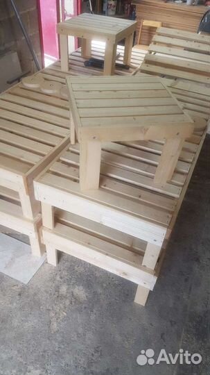 Шезлонг лежак деревянный