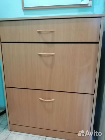 Обувница в прихожую с зеркалом