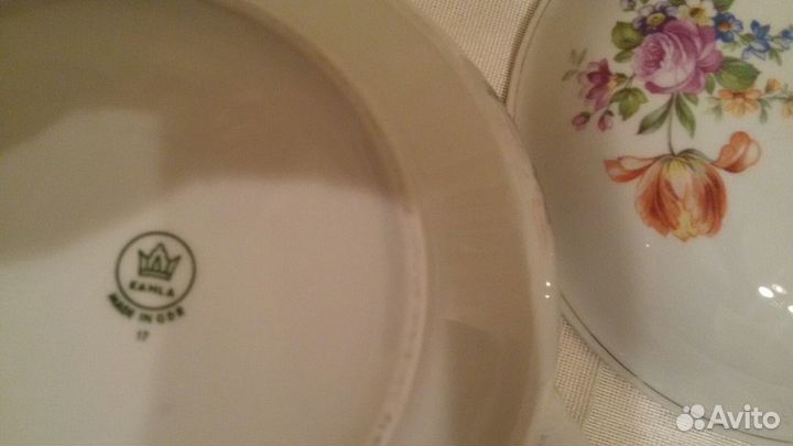 Овальные чашки и супница из гдр