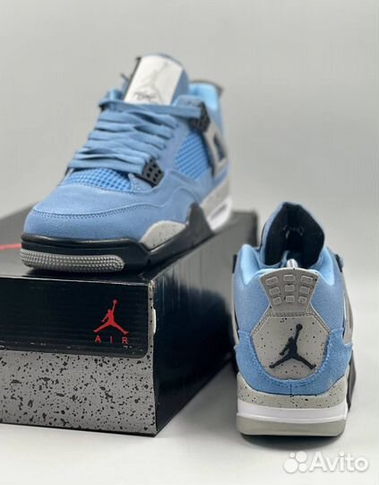 Кроссовки Nike Jordan 4 Blue Зима с мехом