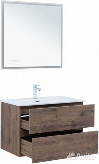 Мебель для ванной Aquanet Алвита New 80 с ящиками дуб веллингтон табак