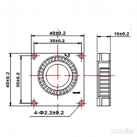Вентилятор Gdstime 4010 24V (турбина), гидравличе