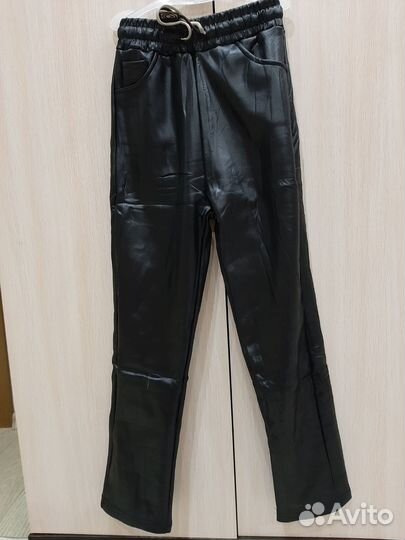 Тёплые кожаные штаны для девочки