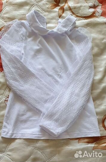 Блузка белая школьная 122 128