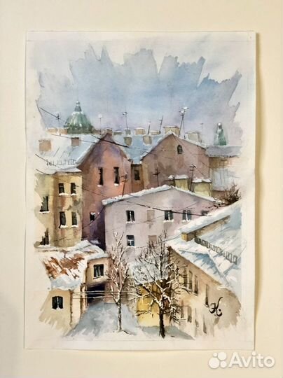 Картины акварелью А3, серия 