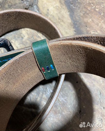 Ремень из кожи ручной работы