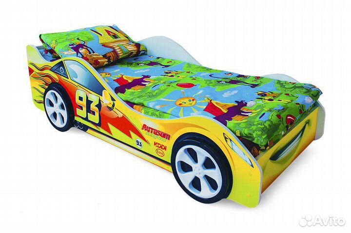 Кровать машина Тачка желтая
