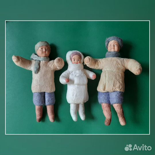 Елочные игрушки СССР ватные, вата. Изокульт