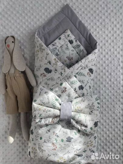 Одеяло плед на выписку для новорожденного