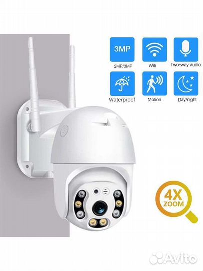 Камера видеонаблюдения ip wifi уличная поворотная
