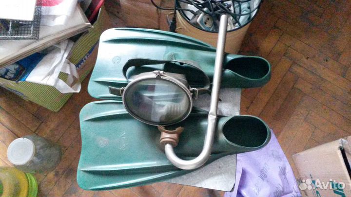 Ласты, маска, трубка (Русалка) СССР Винтаж